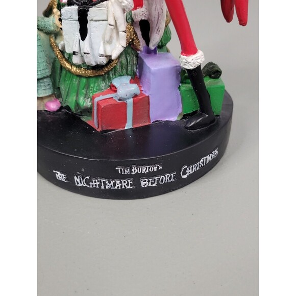 Disney Tim Burton\'s Nightmare Before Christmas Santa Jack Figurine W Small Boy & Tree
